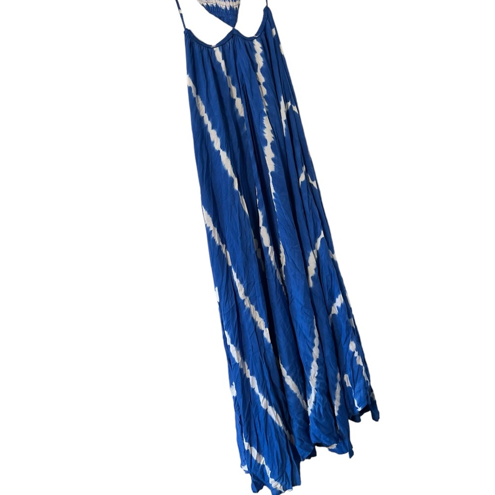 INDAH Blue Innocence Palazzo Smocked Cut Out Tie Dye Maxi Dress - Picture 6 of 7